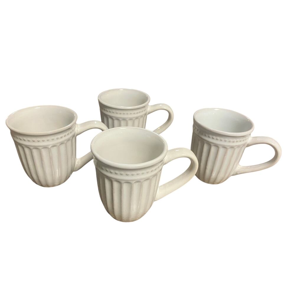 4 Gibson Regent Park Coffee Mugs Set Stoneware Cream 2005-2022 discontinued